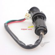 Copper Cylinder 4 Wire Ignition Switch Lock with Dust Cover ATV Dirt Pit Bike