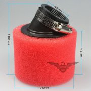 38mm 50cc Moped Scooter Red Foam Air Filter Cleaner 125cc 150cc Pit Dirt Bike Motorcycle