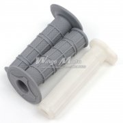 22mm 7/8" Motorcycle Handle Grips + Throttle Sleeve Super Soft Rubber Anti-slide Hand Grips Grey