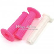 22mm 7/8" Motorcycle Handle Grips + Throttle Sleeve Super Soft Rubber Anti-slide Hand Grips Pink