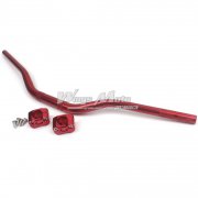 Red 28mm 1 1/8" Motorcycle Fat Handlebar Handle + CNC Mounting Clamp Adaptor