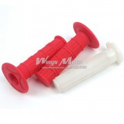 22mm 7/8" Motorcycle Handle Grips + Throttle Sleeve Super Soft Rubber Anti-slide Hand Grips Red
