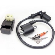 Racing Ignition Coil + CDI + 3-electrode Spark Plug GY6 50cc 150cc Scooter ATV Moped