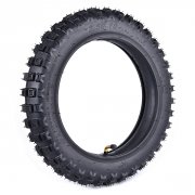 Tire with Inner Tube: Mini Dirt Bike Knobby Tire Size 2.50-10 + Matching Inner Tube TR87 Bent Valve Stem