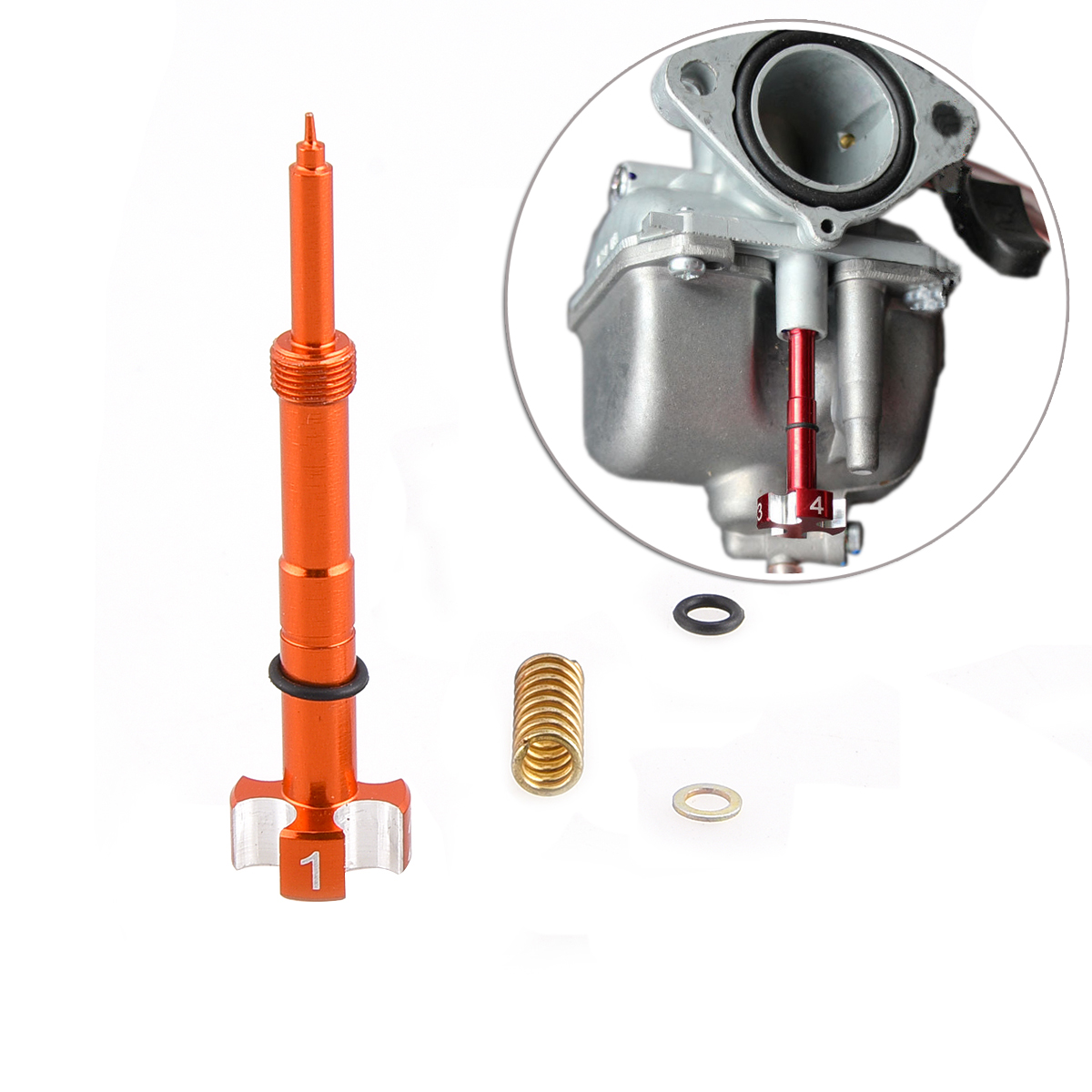 CNC Air Carburetor Adjust Fuel Mixture Screw for Motorcycle dirt bike ATV ORANGE