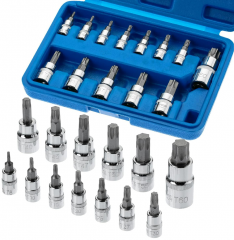 SUNDAWN Torx Bit Set - 13 Piece Socket Set, T8-T60, Star & Torx Bits