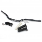 Black 28mm 1 1/8" Motorcycle Fat Handlebar + CNC Mounting Clamp Adaptor + Soft Grips