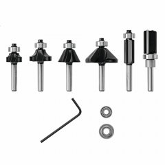 SUNDAWN 6 pc. Carbide-Tipped Trim and Edging Router Bit Set